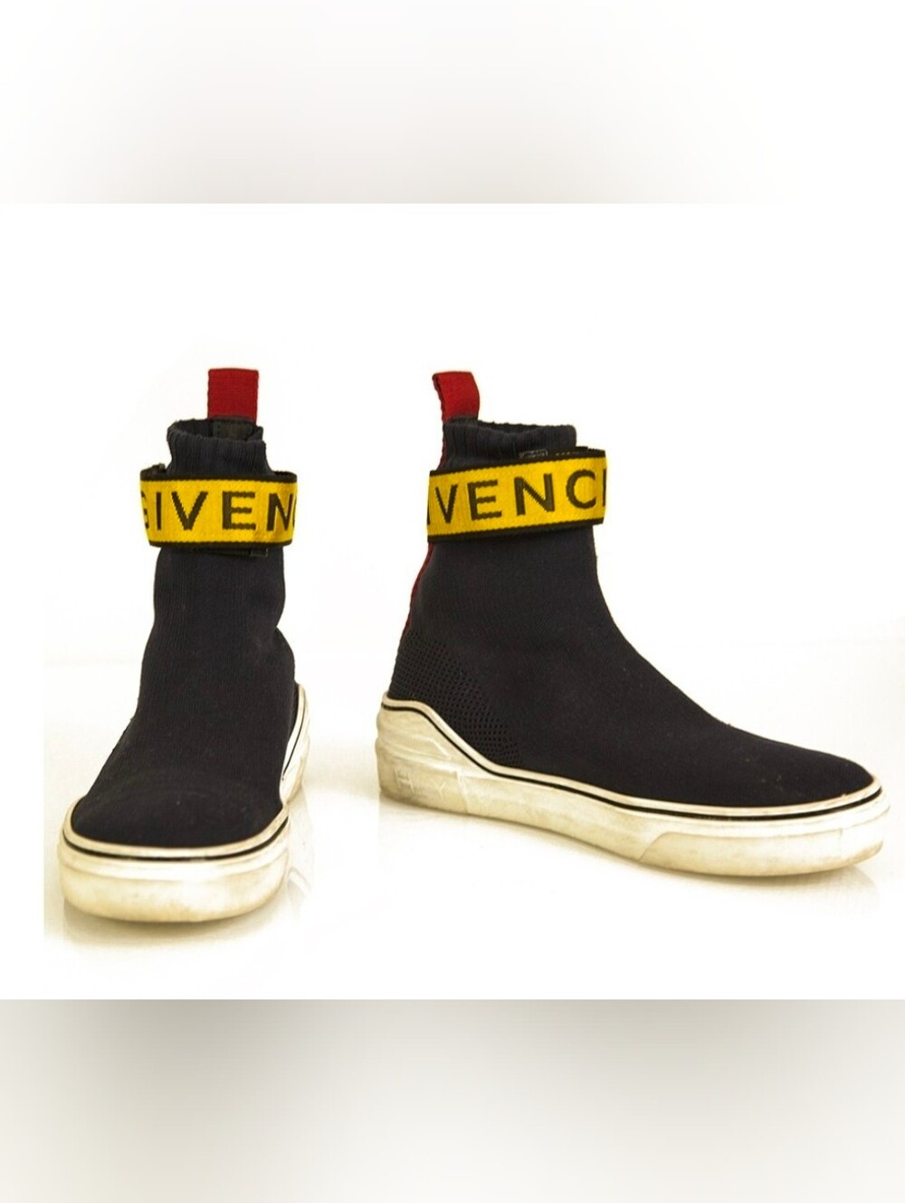 Givenchy | George V Slip-On Sock Sneakers with Yellow Logo Strap